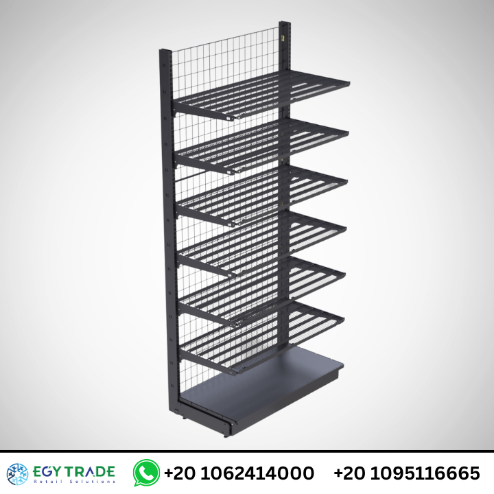 وحدة رفوف حائطية ضمن تجهيزات السوبر ماركت من إيجي تريد