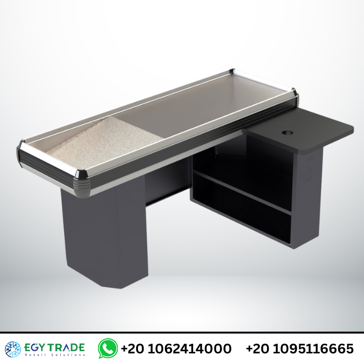 Checkout Counter L-Shaped With Belt – Egytrade Supermarket Equipment